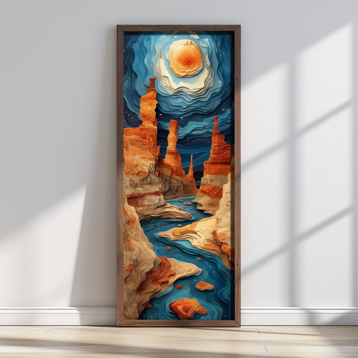 Wallity Pintura Decorativa en MDF con Marco 40 x 120 cm Multicolor